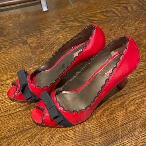 Boutique Nordstrom’s red open toed heels size 8